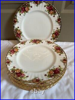Royal Albert Old Country Roses 10 1/4Dinner Plates Set of 8 Bone China England