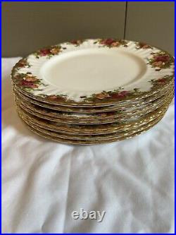 Royal Albert Old Country Roses 10 1/4Dinner Plates Set of 8 Bone China England