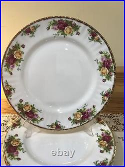 Royal Albert Old Country Roses 10 3/8 Dinner Plates England 1962 Set of 8