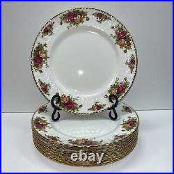 Royal Albert Old Country Roses 10 3/8 Dinner Plates England 1962 Set of 9