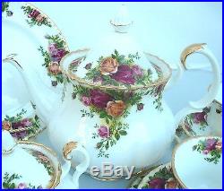 Royal Albert Old Country Roses 10 PC Tea for Two Set, Lg Teapot, Vintage England
