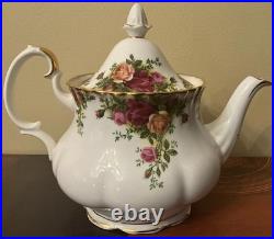 Royal Albert Old Country Roses 10 Teapot RARE CANDLE HOLDER Salt Pepper Creamer