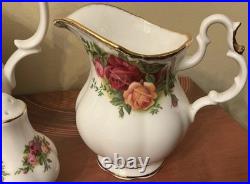 Royal Albert Old Country Roses 10 Teapot RARE CANDLE HOLDER Salt Pepper Creamer