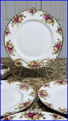 Royal Albert Old Country Roses 12Pc Dinner Salad Dessert Bread Plate England