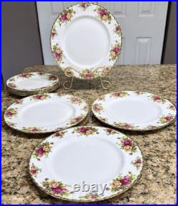 Royal Albert Old Country Roses 12Pc Dinner Salad Dessert Bread Plate England