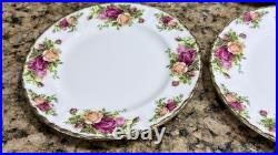 Royal Albert Old Country Roses 12Pc Dinner Salad Dessert Bread Plate England