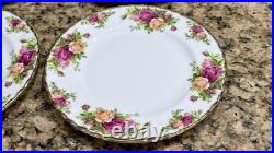 Royal Albert Old Country Roses 12Pc Dinner Salad Dessert Bread Plate England