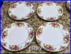 Royal Albert Old Country Roses 12Pc Dinner Salad Dessert Bread Plate England