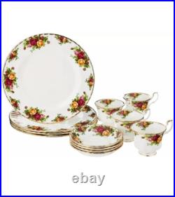 Royal Albert Old Country Roses 12 PC Set 4 Plates 4 Bowls 4 Saucers NIB
