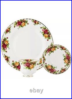 Royal Albert Old Country Roses 12 PC Set 4 Plates 4 Bowls 4 Saucers NIB