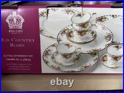 Royal Albert Old Country Roses 12 PC Set 4 Plates 4 Bowls 4 Saucers NIB