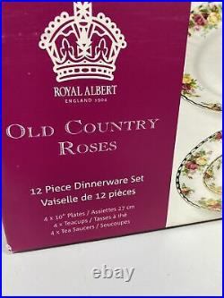 Royal Albert Old Country Roses 12 Piece Dinnerware Set Brand new In BOX