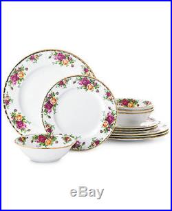 Royal Albert Old Country Roses 12-Piece Dinnerware Set MSRP $516