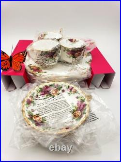 Royal Albert Old Country Roses 12 Piece Dinnerware Set, NEW Wedgwood