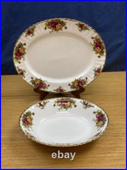 Royal Albert Old Country Roses 13 Oval Serving Platter & 9 Oval Serving Bowl