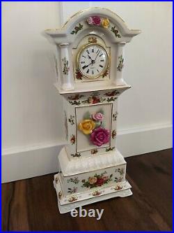 Royal Albert Old Country Roses 15.5 Fine China Mini Grandfather Mantle Clock