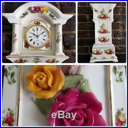 Royal Albert Old Country Roses 16 Grandfather Clock 15 3/4 x 7 x 4.25
