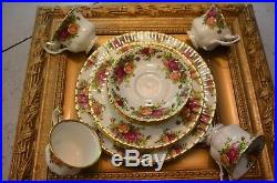 Royal Albert Old Country Roses 16 Pc 4 Setting Saucer Cup Dinner Bread Plate Ln