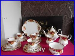 Royal Albert Old Country Roses 17 Piece Tea Set Including Teapot