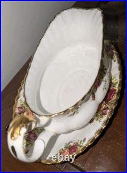 Royal Albert Old Country Roses 18 Piece Tea Set creamer Sugar 4 cups Bowls