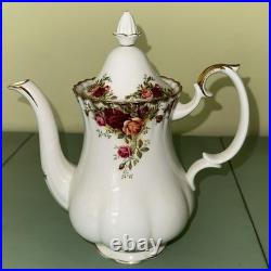 Royal Albert Old Country Roses 1962 Coffee Pot wLid Bone China England Pristine