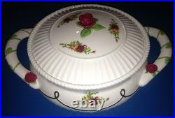 Royal Albert Old Country Roses 1962 Covered Vegetable Dish 8 by 8