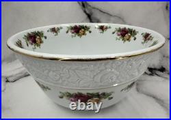 Royal Albert Old Country Roses 1962 Sculpted Salad Bowl Floral Vintage