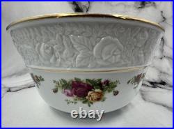 Royal Albert Old Country Roses 1962 Sculpted Salad Bowl Floral Vintage