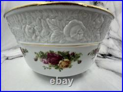 Royal Albert Old Country Roses 1962 Sculpted Salad Bowl Floral Vintage