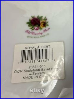 Royal Albert Old Country Roses 1962 Sculpted Salad Bowl Floral Vintage