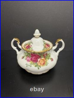 Royal Albert Old Country Roses 19pc Bone China Tea Coffee Set Vases Gold Trim
