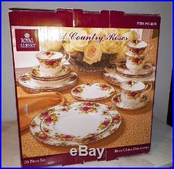 Royal Albert Old Country Roses 20 Pc Set Four (4) Five Piece Place Settings Nib