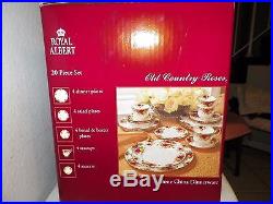Royal Albert Old Country Roses 20 Pc Set Four (4) Five Piece Place Settings Nib