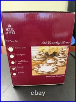 Royal Albert Old Country Roses 20-Piece Bone China Dinner Set 410078