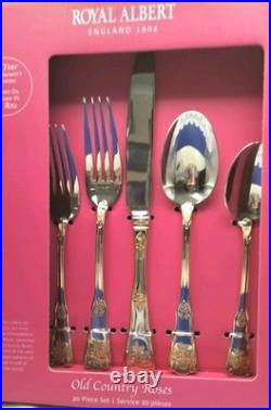 Royal Albert Old Country Roses 20 Piece Cutlery Set As New Condition
