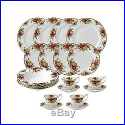 Royal Albert Old Country Roses 20 Piece Dinnerware Set White 2-Day Delivery