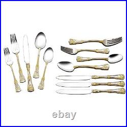 Royal Albert Old Country Roses 20-Piece Flatware Set, Golden