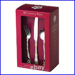 Royal Albert Old Country Roses 20-Piece Flatware Set, Golden