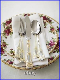 Royal Albert Old Country Roses 20-Piece Flatware Set, Golden