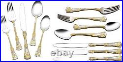 Royal Albert Old Country Roses 20 Piece Flatware Set With Gold Accents Royal Albert Old Country Roses 20 Piece Flatware Set With Gold Accents