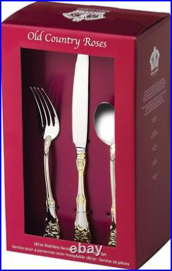 Royal Albert Old Country Roses 20 Piece Flatware Set With Gold Accents Royal Albert Old Country Roses 20 Piece Flatware Set With Gold Accents