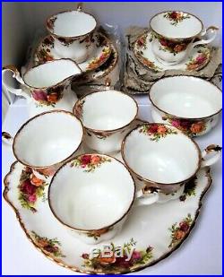 Royal Albert Old Country Roses 21 Piece Tea Set original 1962 1st Quality Boxed