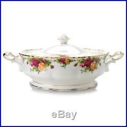Royal Albert Old Country Roses 22K Gold Accented Bone China Covered Bowl