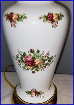 Royal Albert Old Country Roses 22 Porcelain Table Lamp With Shade NEW