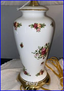 Royal Albert Old Country Roses 22 Porcelain Table Lamp With Shade NEW