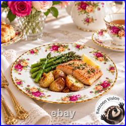 Royal Albert Old Country Roses 22k Gold Bone China Dinner Plates 10.5 4 Pcs New