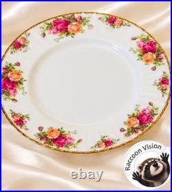 Royal Albert Old Country Roses 22k Gold Bone China Dinner Plates 10.5 4 Pcs New