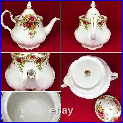 Royal Albert Old Country Roses 23 Pc Tea Set Teapot, 6x Cup Trios England