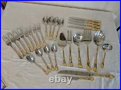 Royal Albert Old Country Roses 28 Pieces Silver Gold Flatware