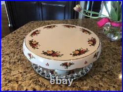 Royal Albert Old Country Roses 2 In 1 Cake Plate Or Vegetable/Chip N Dip Tray